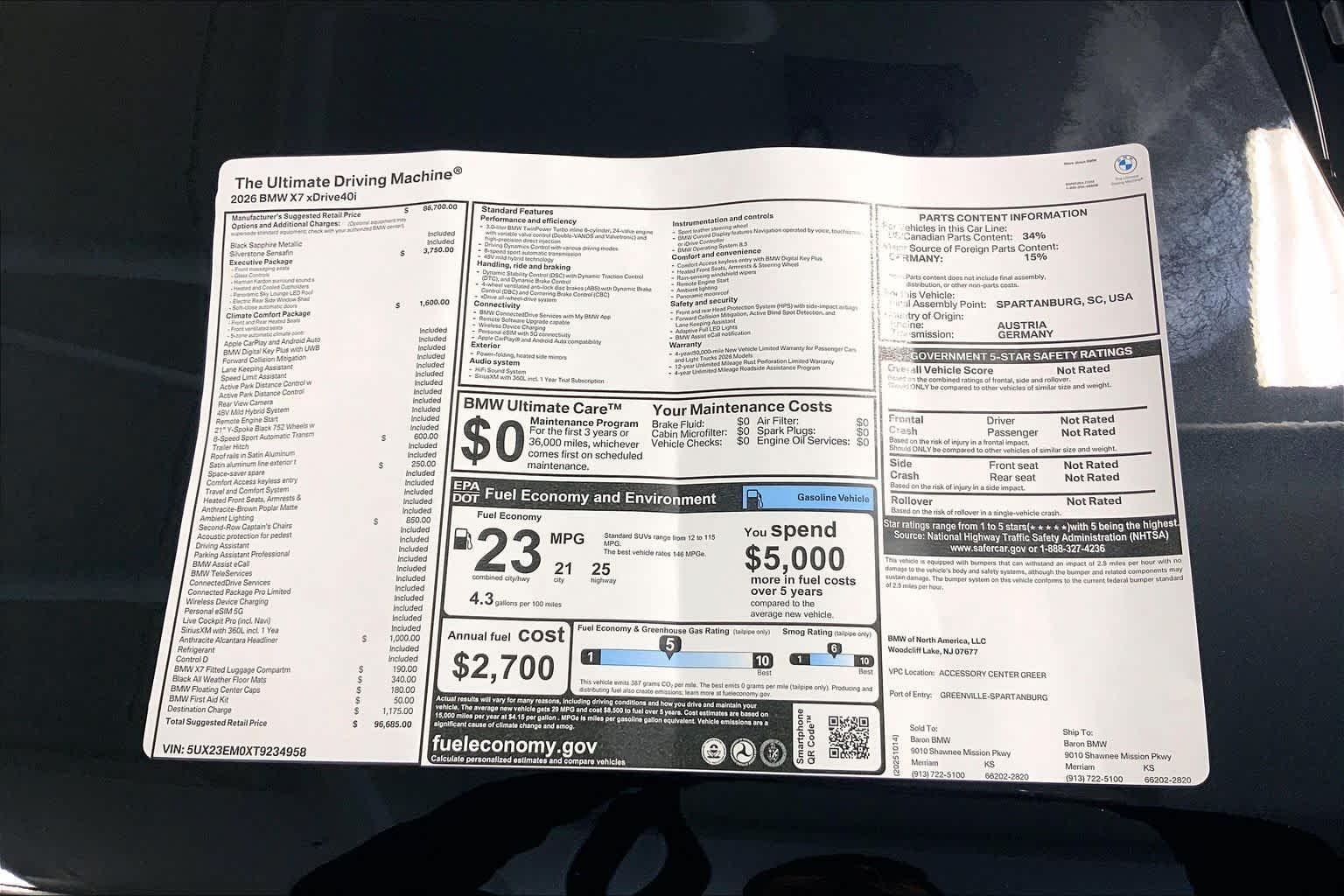 New 2026 Black Sapphire Metallic BMW xDrive40i image 22