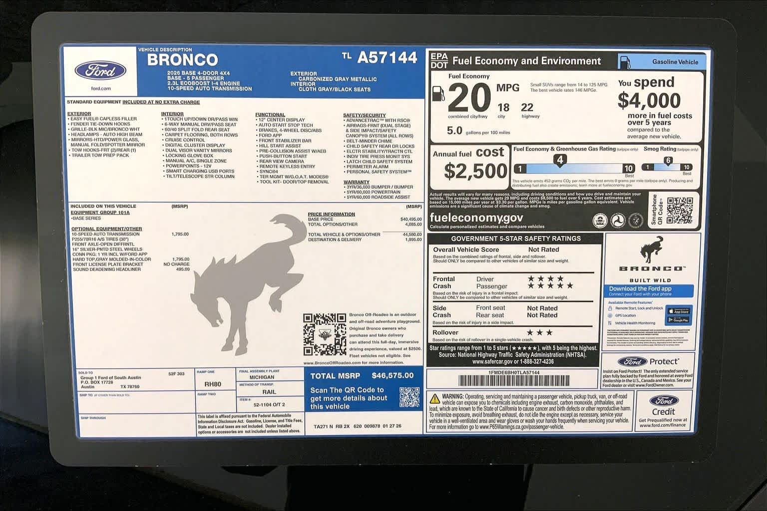 New 2026 Carbonized Gray Metallic Ford Base image 21