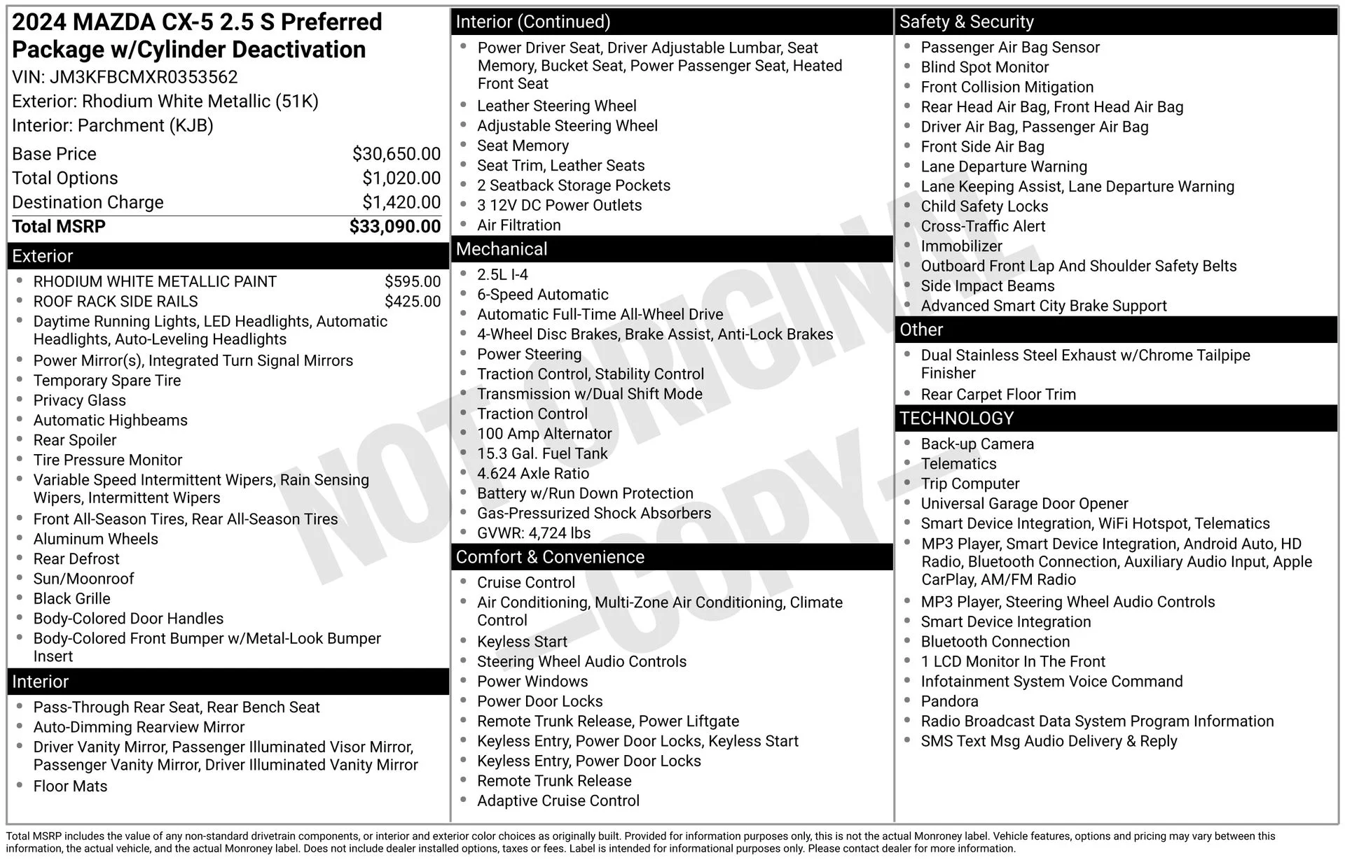Certified Used 2024 White Mazda 2.5 S Preferred Package image 4