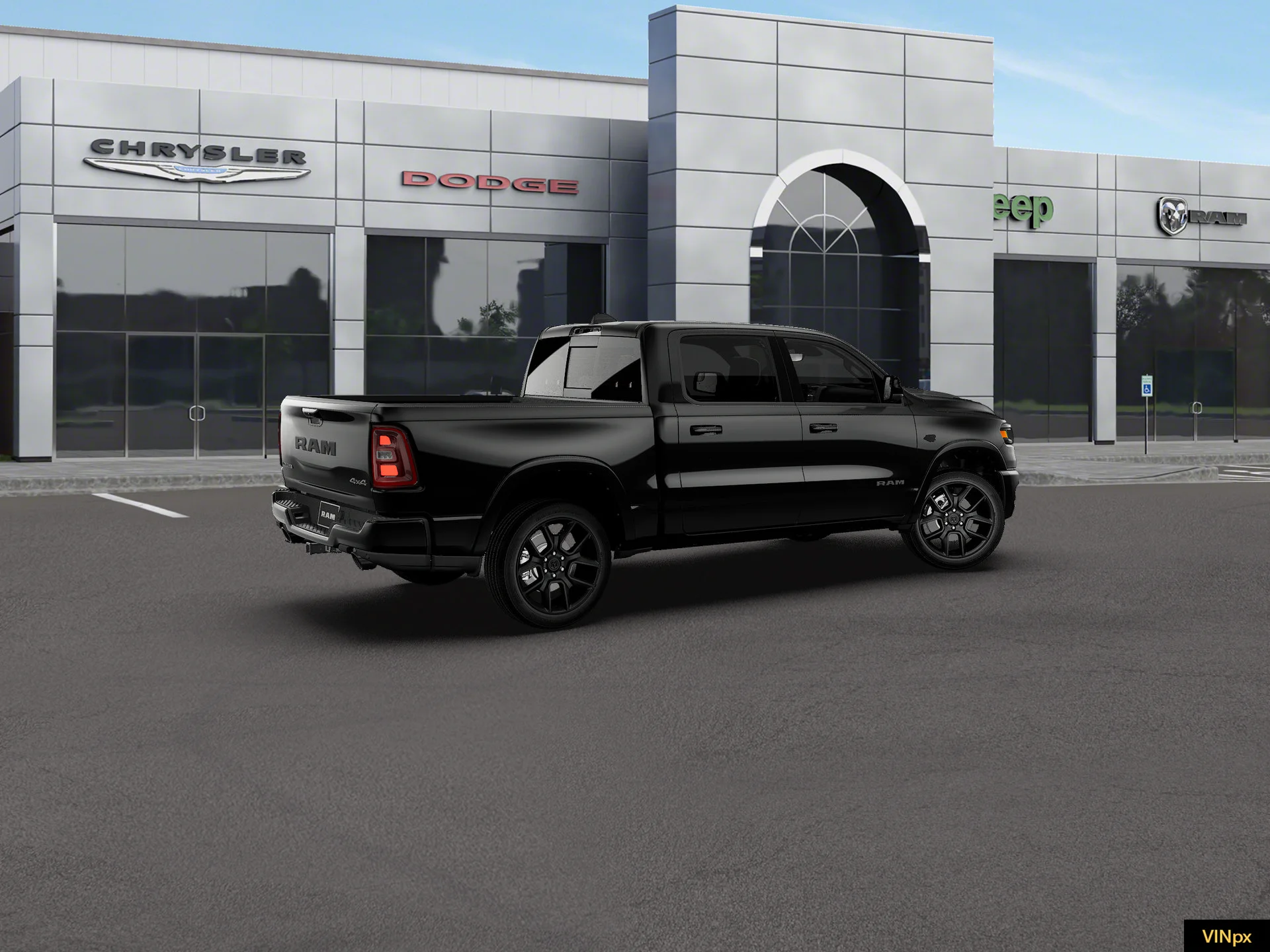 New 2027 Diamond Black Crystal Pearl-Coat Exterior Paint RAM Laramie image 8