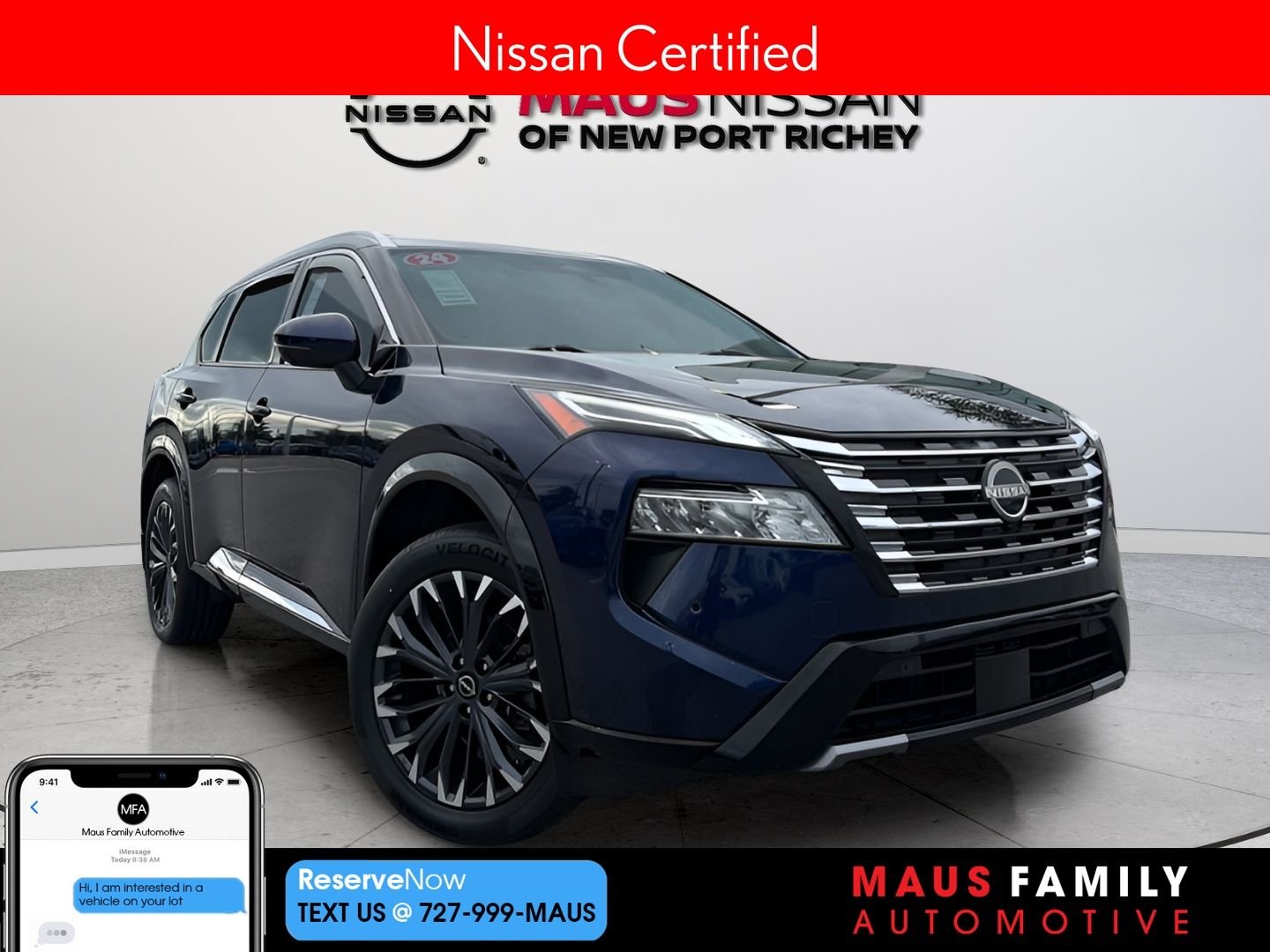 Certified Used 2024 Blue Nissan Platinum image 1