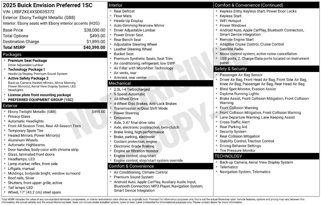 Certified Used 2025 Black Buick Preferred image 27