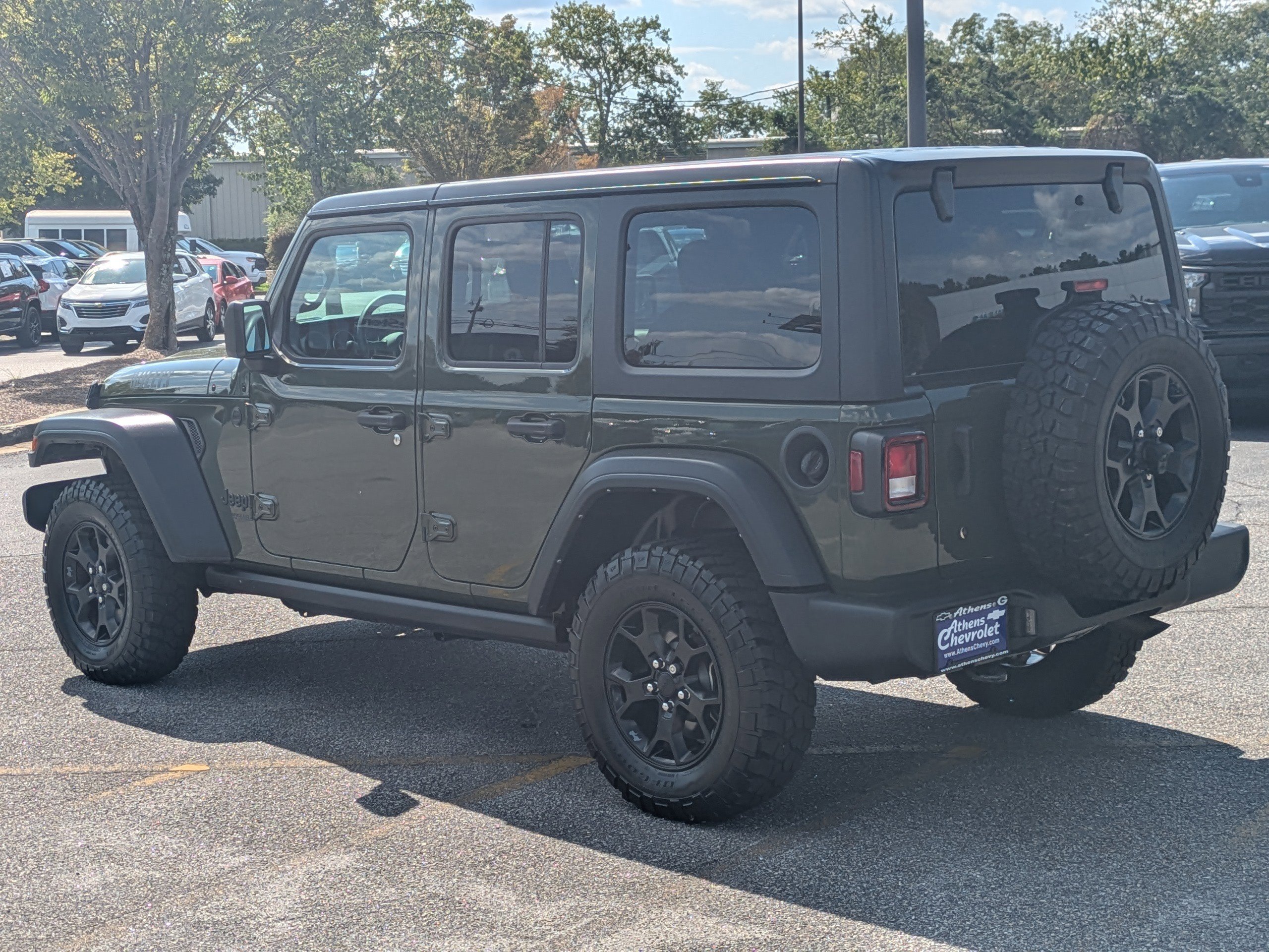 Used 2021 Sarge Green Clearcoat Jeep Unlimited Willys Sport image 6