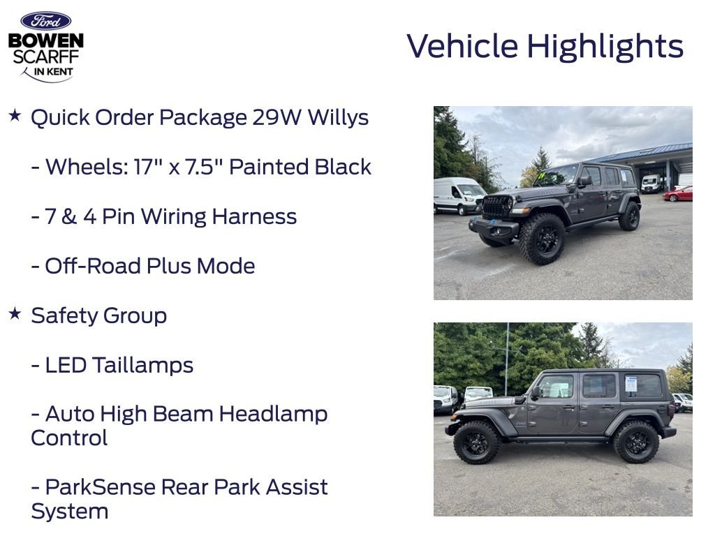 Used 2024 Granite Crystal Clearcoat Metallic Jeep Willys 4xe image 12