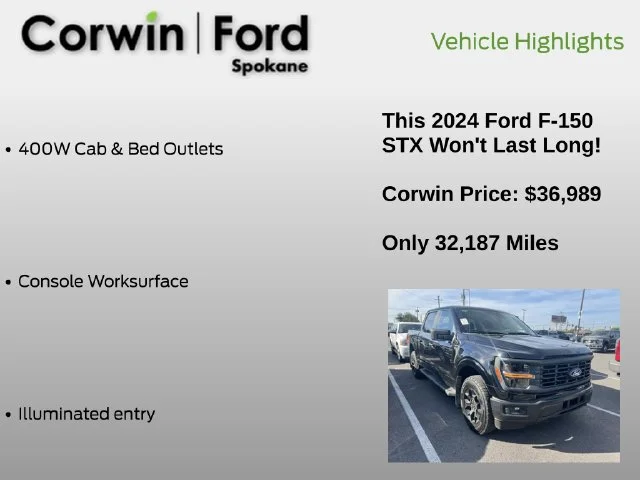 Used 2024 Agate Black Metallic Ford STX image 12