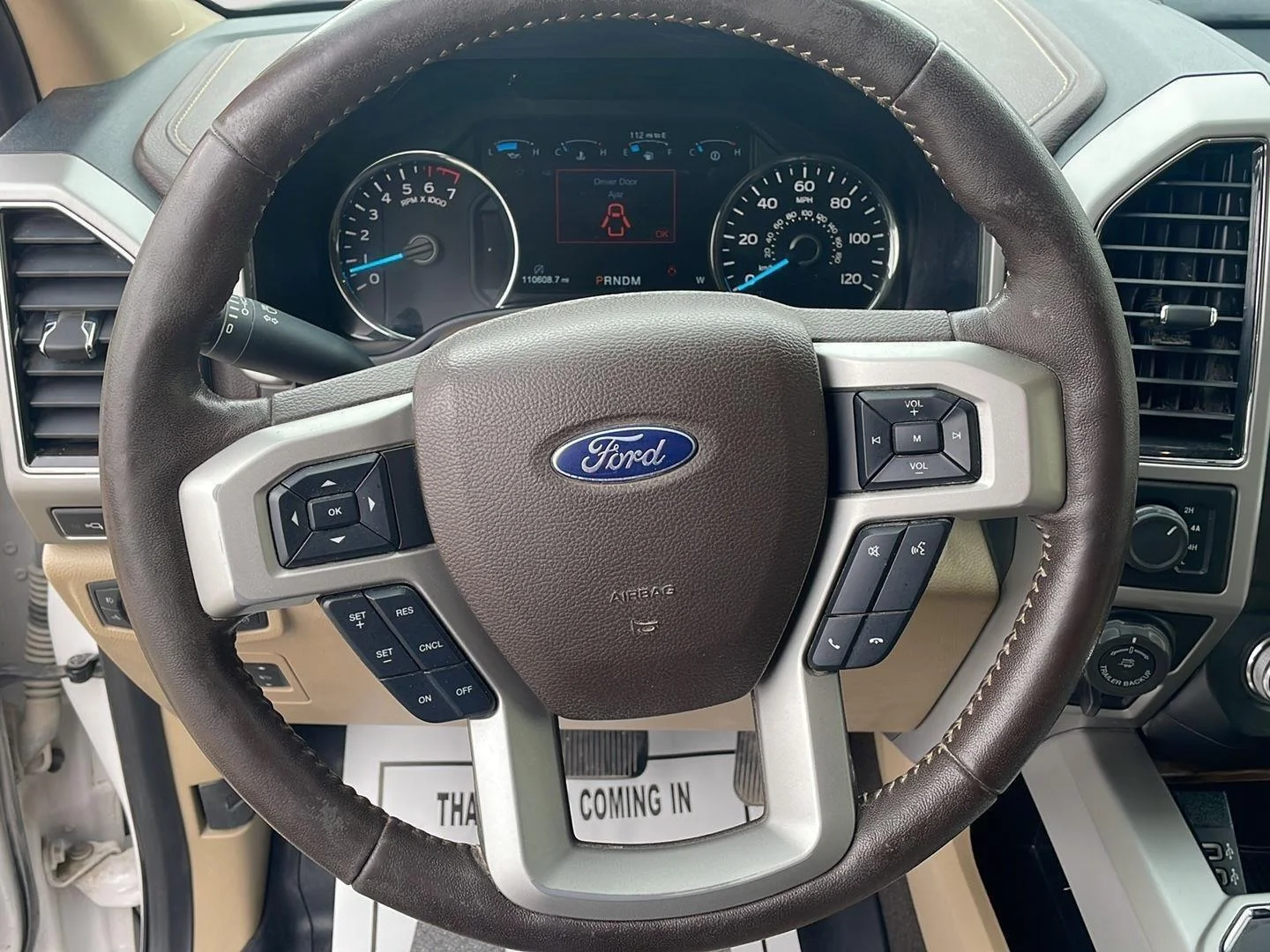 Used 2019 White Platinum Metallic Tri-Coat/Stone Gray Ford LARIAT image 11