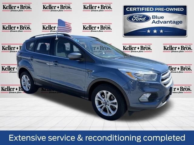 Certified Used 2018 Blue Metallic Ford SE image 1