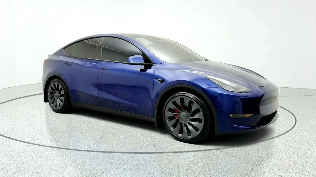 Used 2024 Deep Blue Metallic Tesla Performance AWD image 3