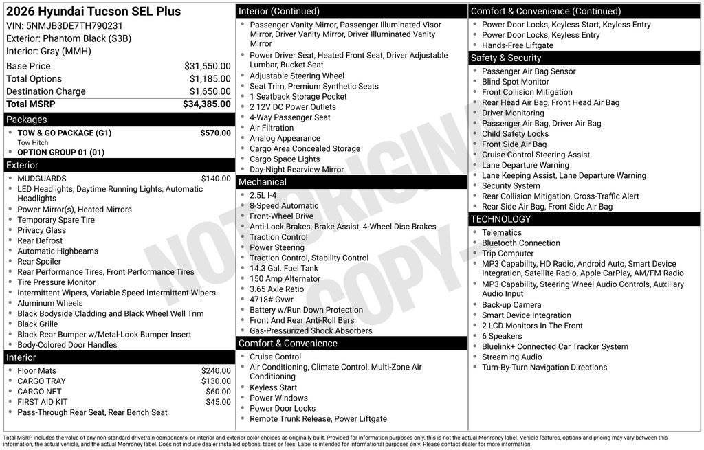 New 2026 Black Hyundai SEL Plus FWD image 15