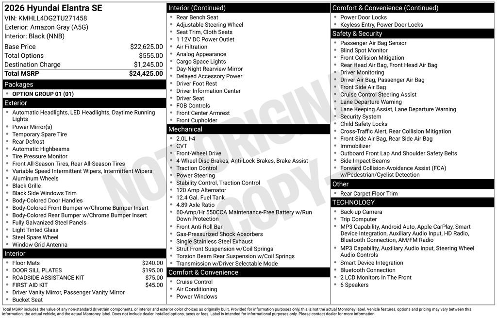 New 2026 Gray Hyundai SE image 23