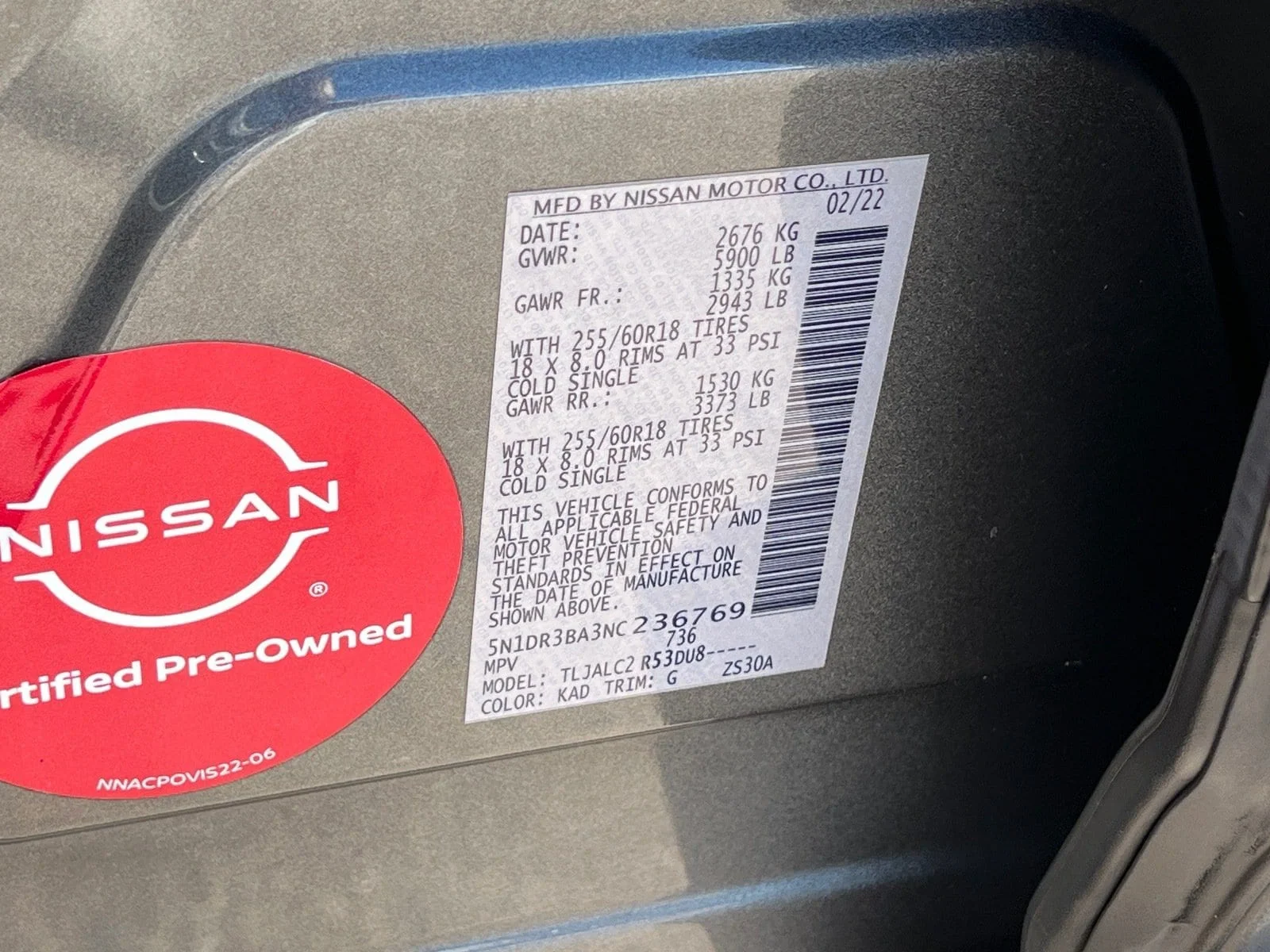 Used 2022 Gun Metallic Nissan SV image 28