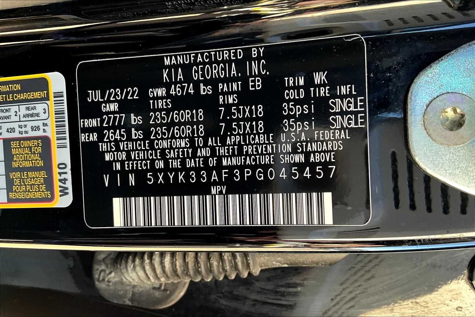 Used 2023 Ebony Black Kia EX image 63