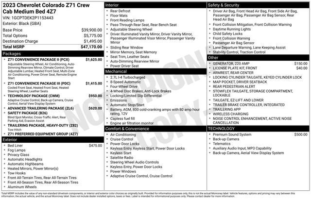 Used 2023 Black Chevrolet Z71 image 1