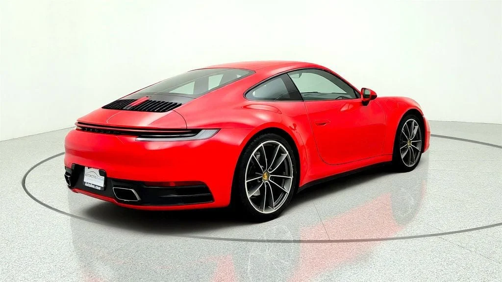 Used 2020 Guards Red Porsche Carrera Coupe w/ Classic Wheels, Bose Audio, LCA & Cooled Seats image 5