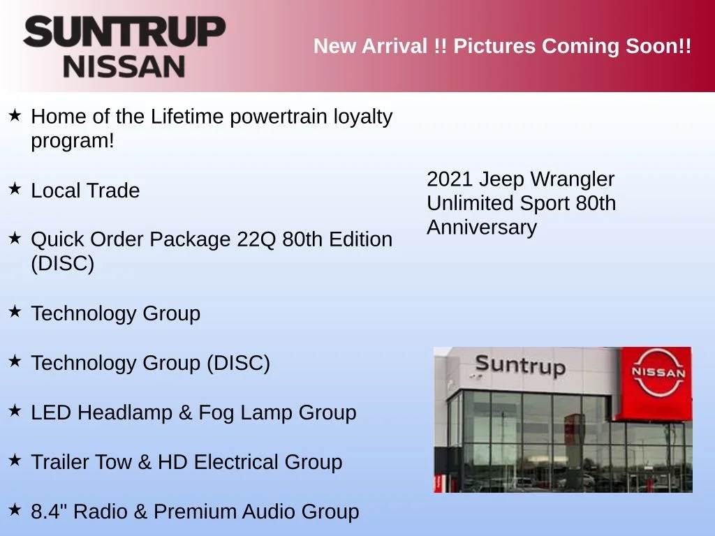 Used 2021 Red Jeep Unlimited Sport image 3
