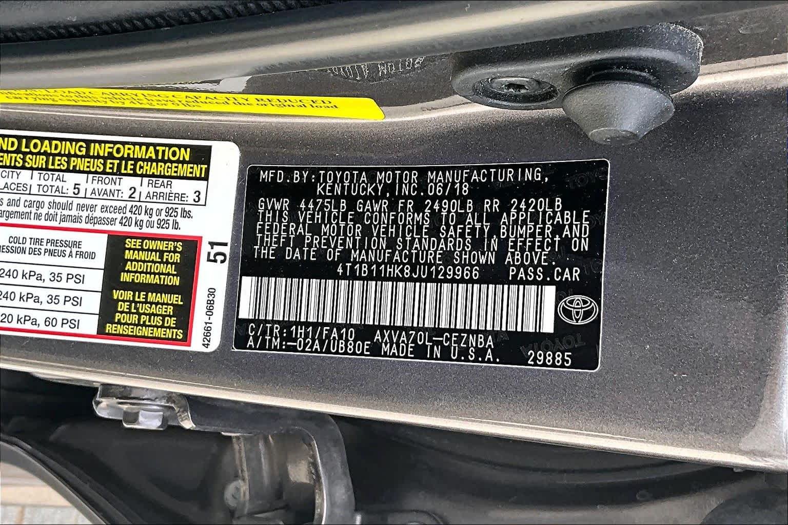 Used 2018 Predawn Gray Mica Toyota LE image 31