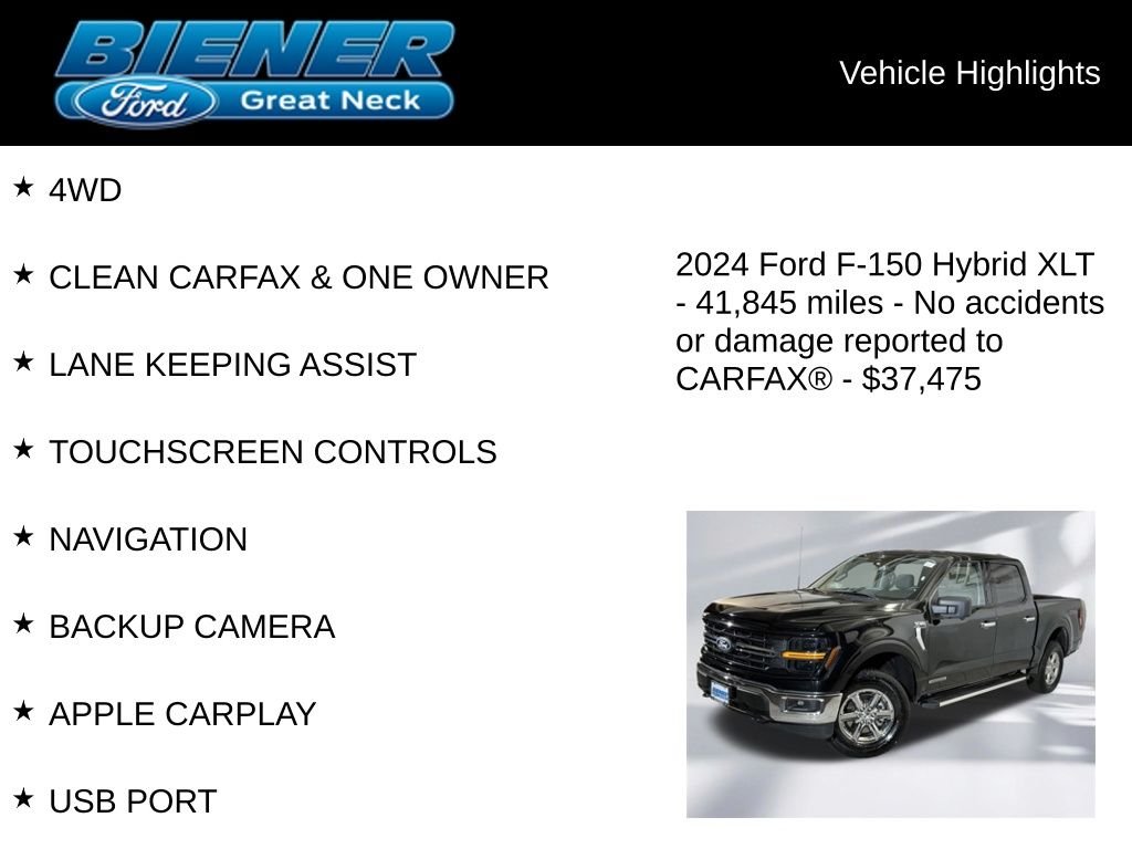 Used 2024 Black Metallic Ford XLT image 9