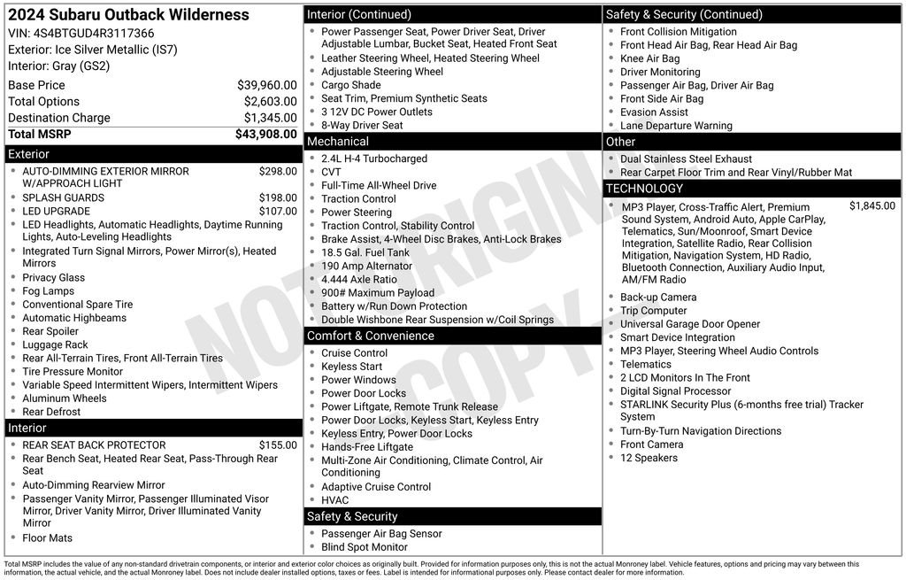 Used 2024 Silver Subaru Wilderness image 4