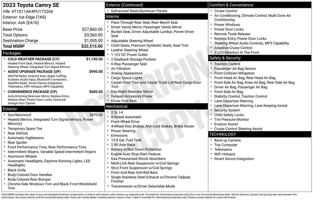 Used 2023 White Toyota SE image 7