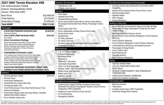 New 2027 Sterling Metallic GMC AWD Elevation image 1