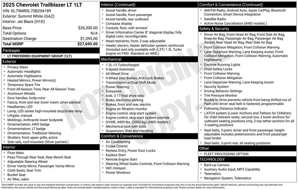 Used 2025 White Chevrolet LT image 8
