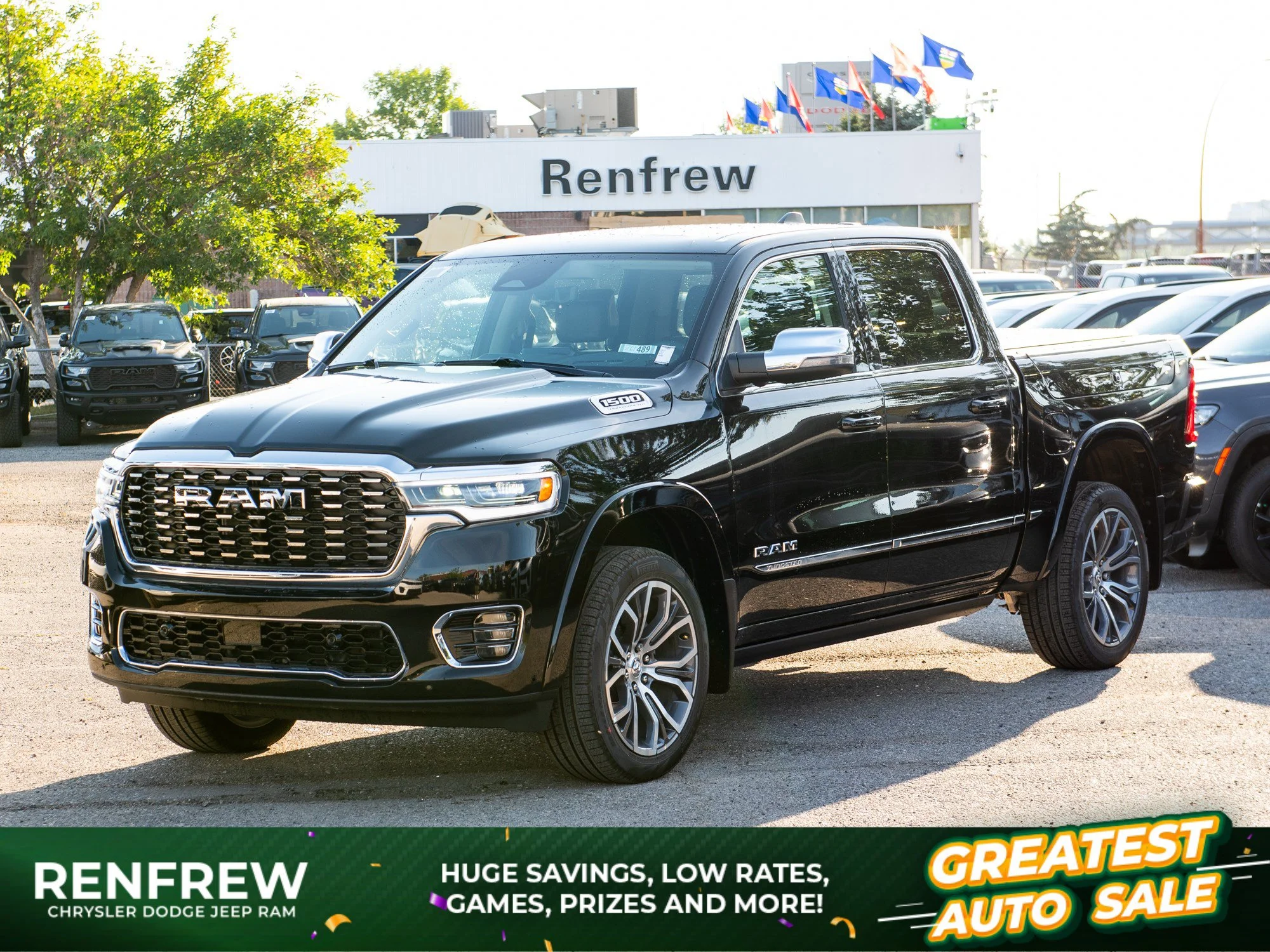 New 2026 Black RAM Tungsten* Crew Cab 4x4, 540 HP, Massage Seats, Klipsch Audio, RamBox image 1