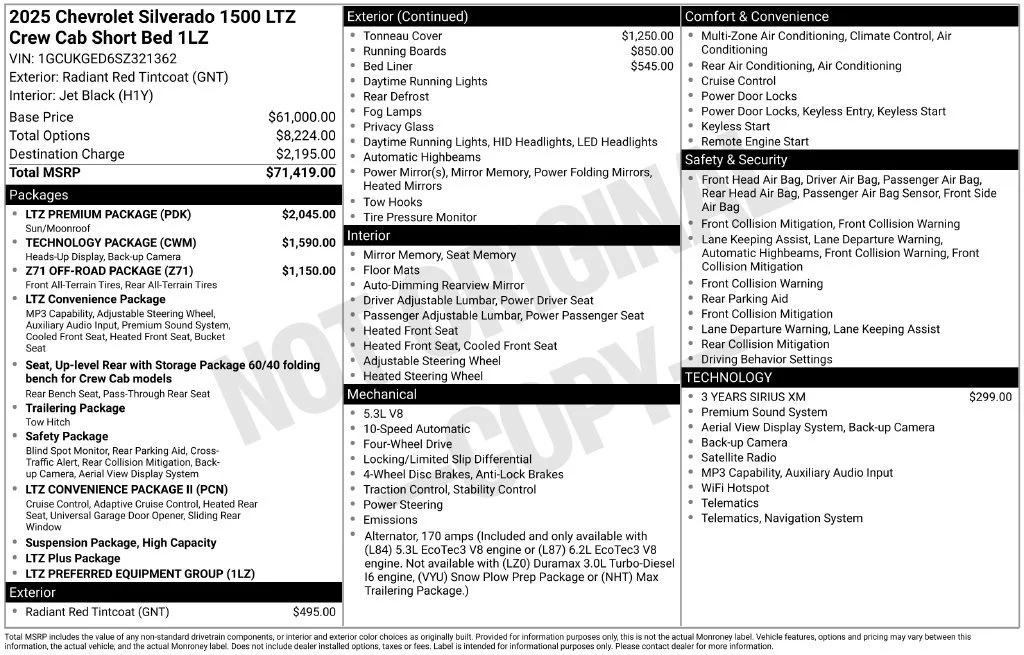 Used 2025 Radiant Red Tintcoat Chevrolet LTZ image 8