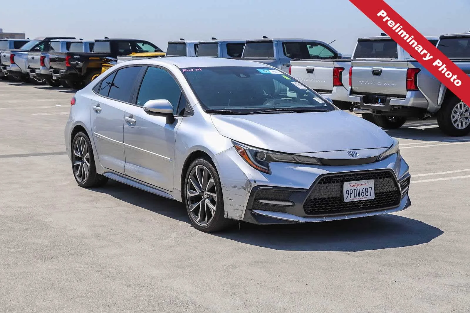 Used 2020 Classic Silver Metallic Toyota SE image 3