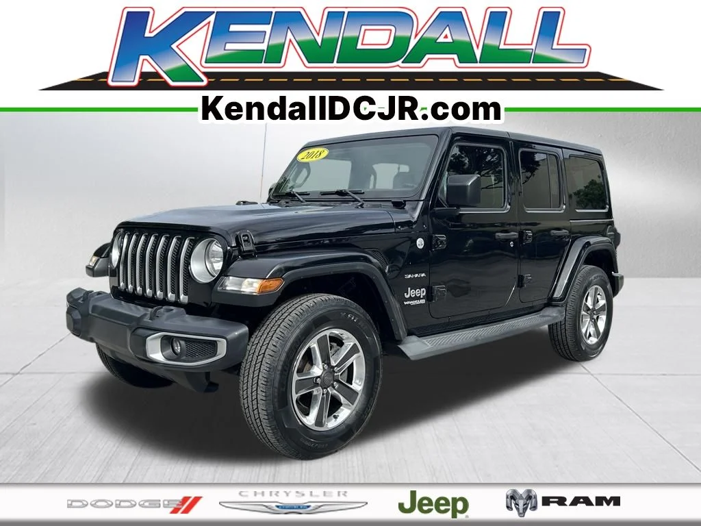 Certified Used 2018 Black Jeep Unlimited Sahara image 1