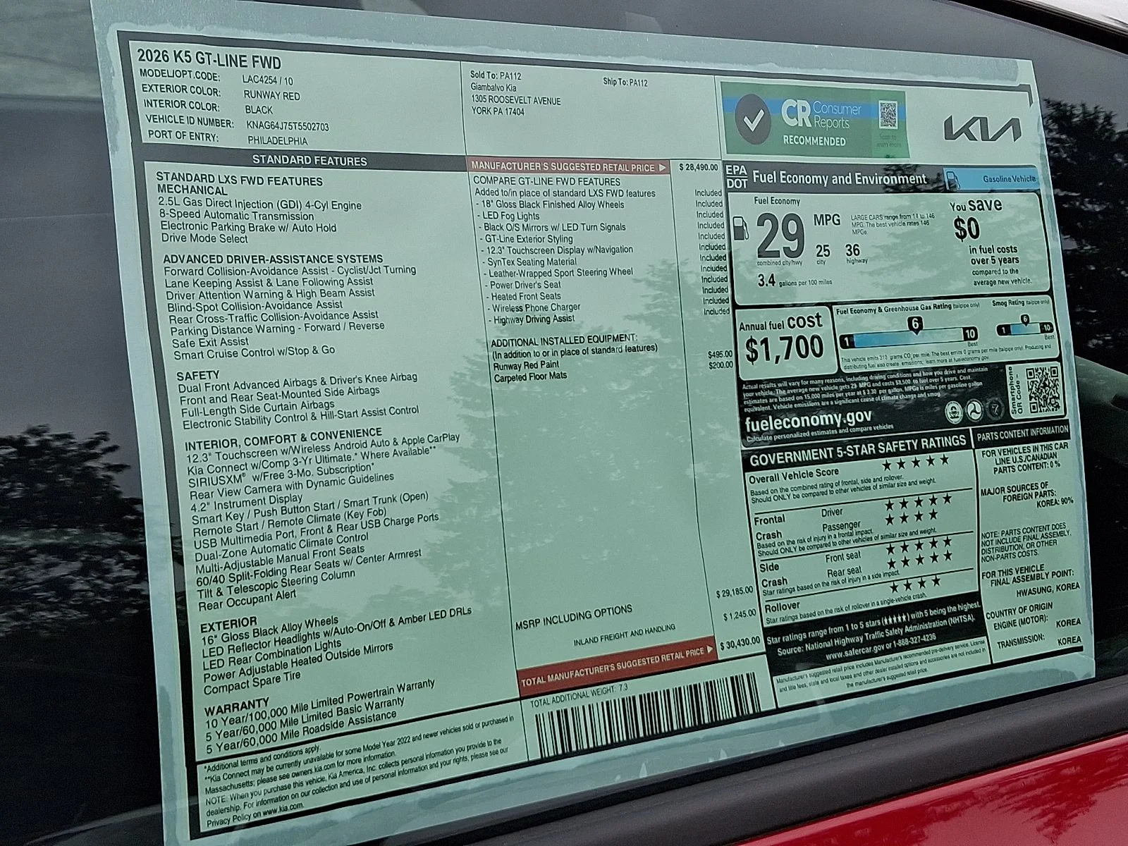 New 2026 Red Kia GT-Line image 22