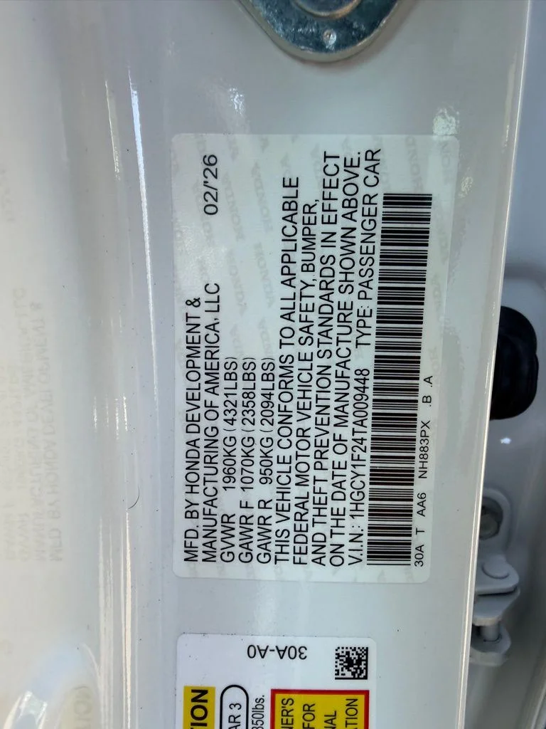 New 2026 Platinum White Pearl Honda LX image 25
