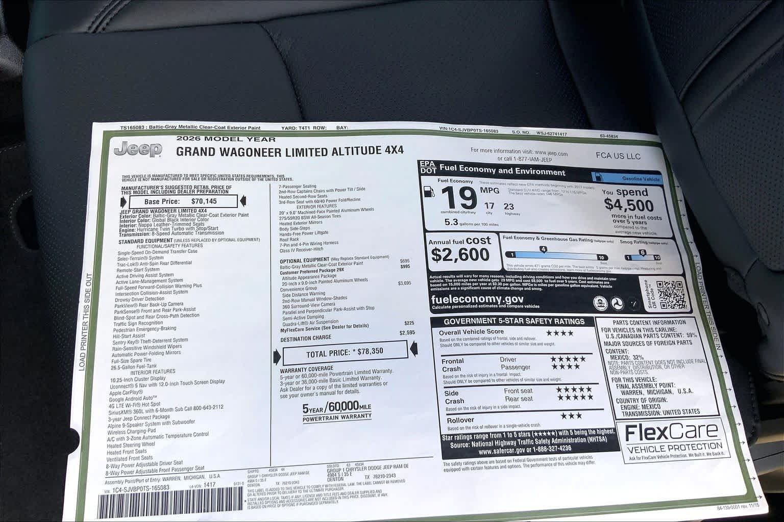 New 2026 Baltic-Gray Metallic Clear-Coat Exterior Paint Jeep Limited Altitude image 20