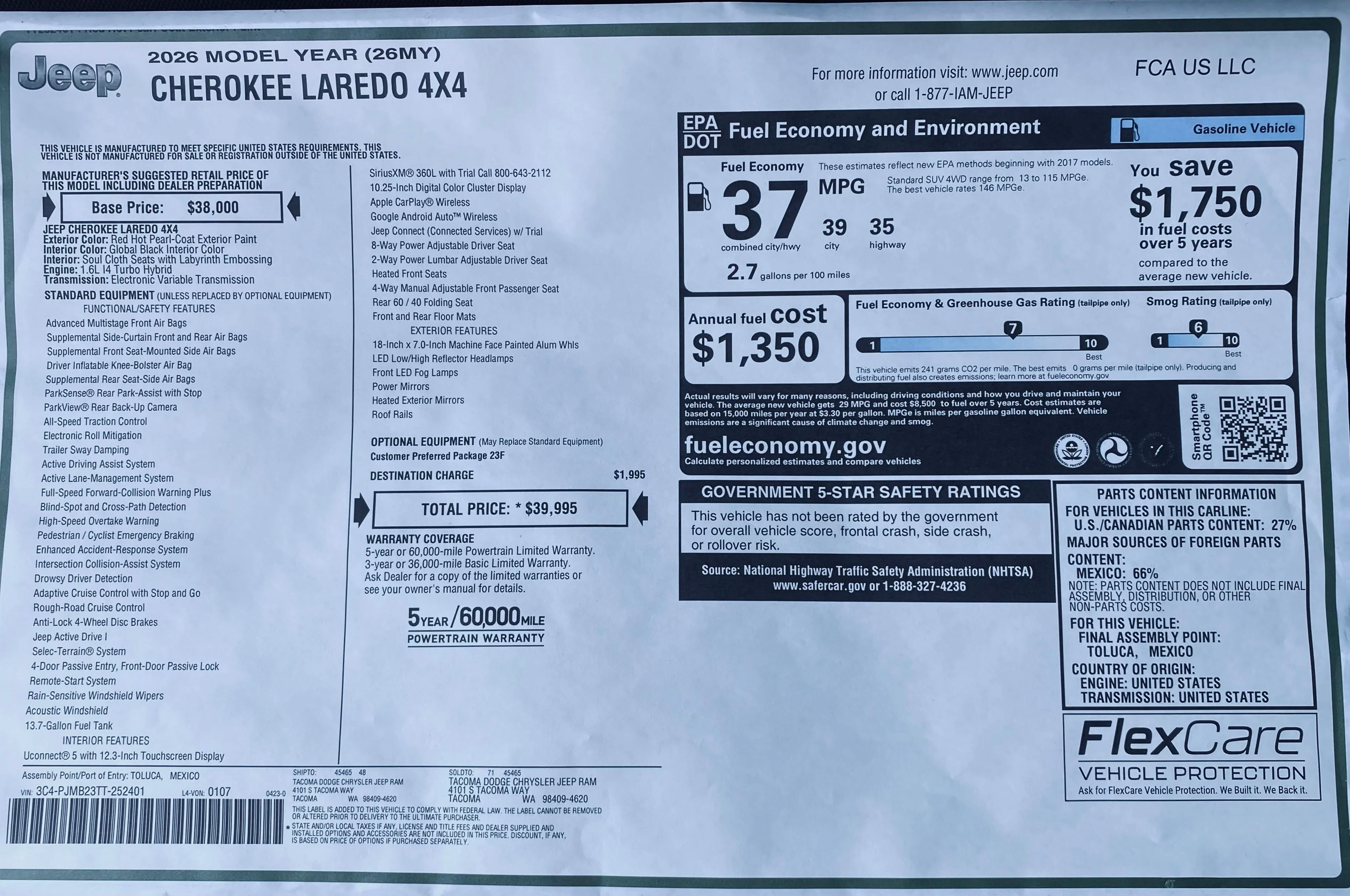 New 2026 Red Jeep Laredo image 26