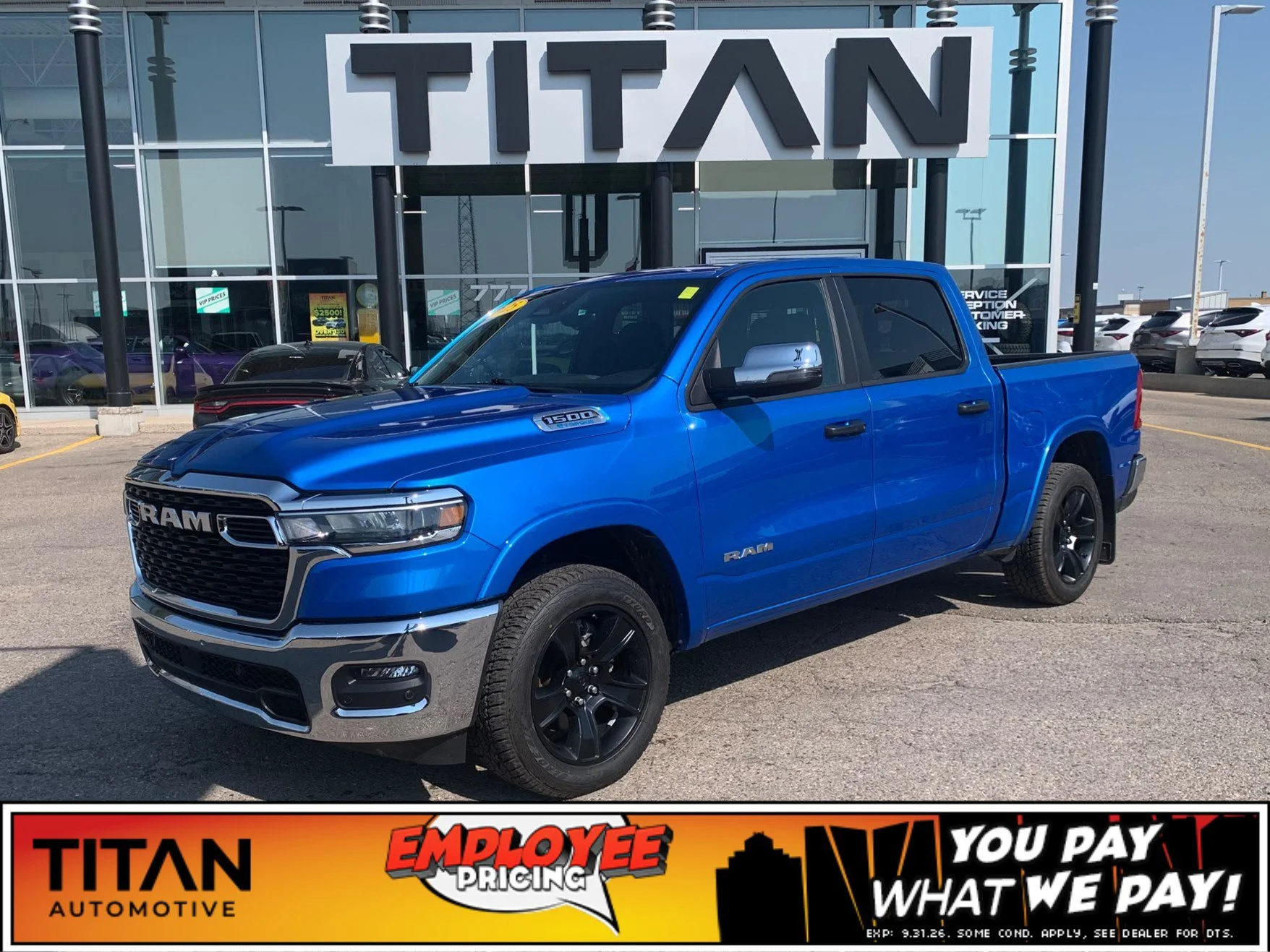 Certified Used 2025 Hydro Blue Pearl Ram Big Horn 4x4*6 Pass | Adaptive Cruise | Remote Start | Htd Seats | Htd Wheel | Lane Keep Assist image 1