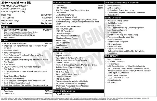 Used 2019 Silver Hyundai SEL image 38