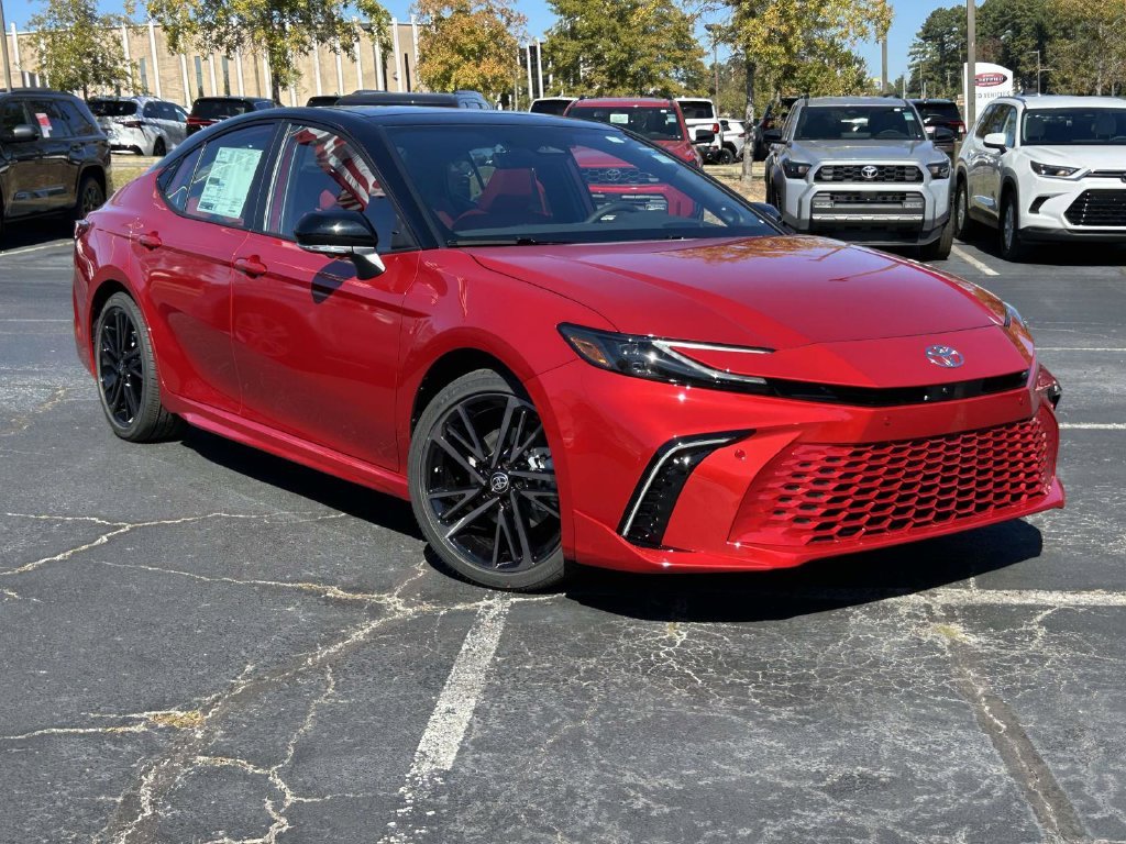 New 2027 Supersonic Red with Midnight Black Metallic roof Toyota XSE image 1