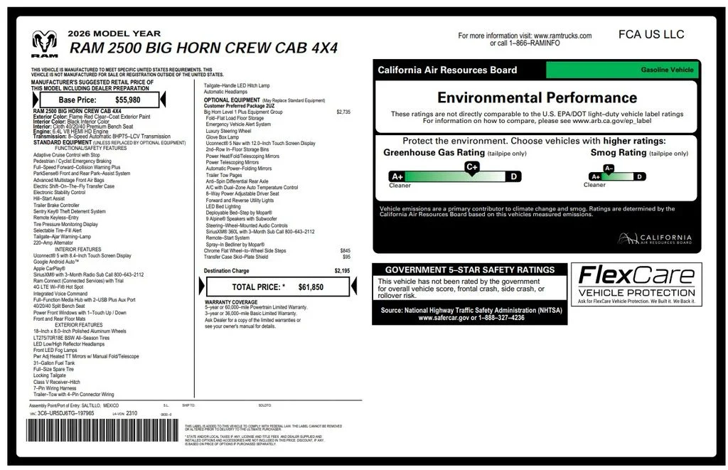 Certified Used 2026 Red Ram Big Horn image 2