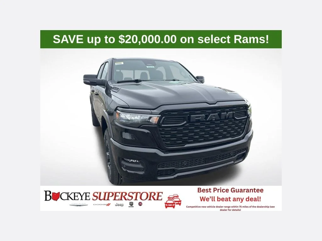 New 2026 Diamond Black Crystal Pearl-Coat Exterior Paint RAM BIG HORN image 1