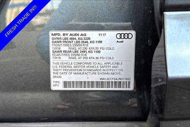 Used 2018 Gray Audi 2.0T Premium Plus image 21