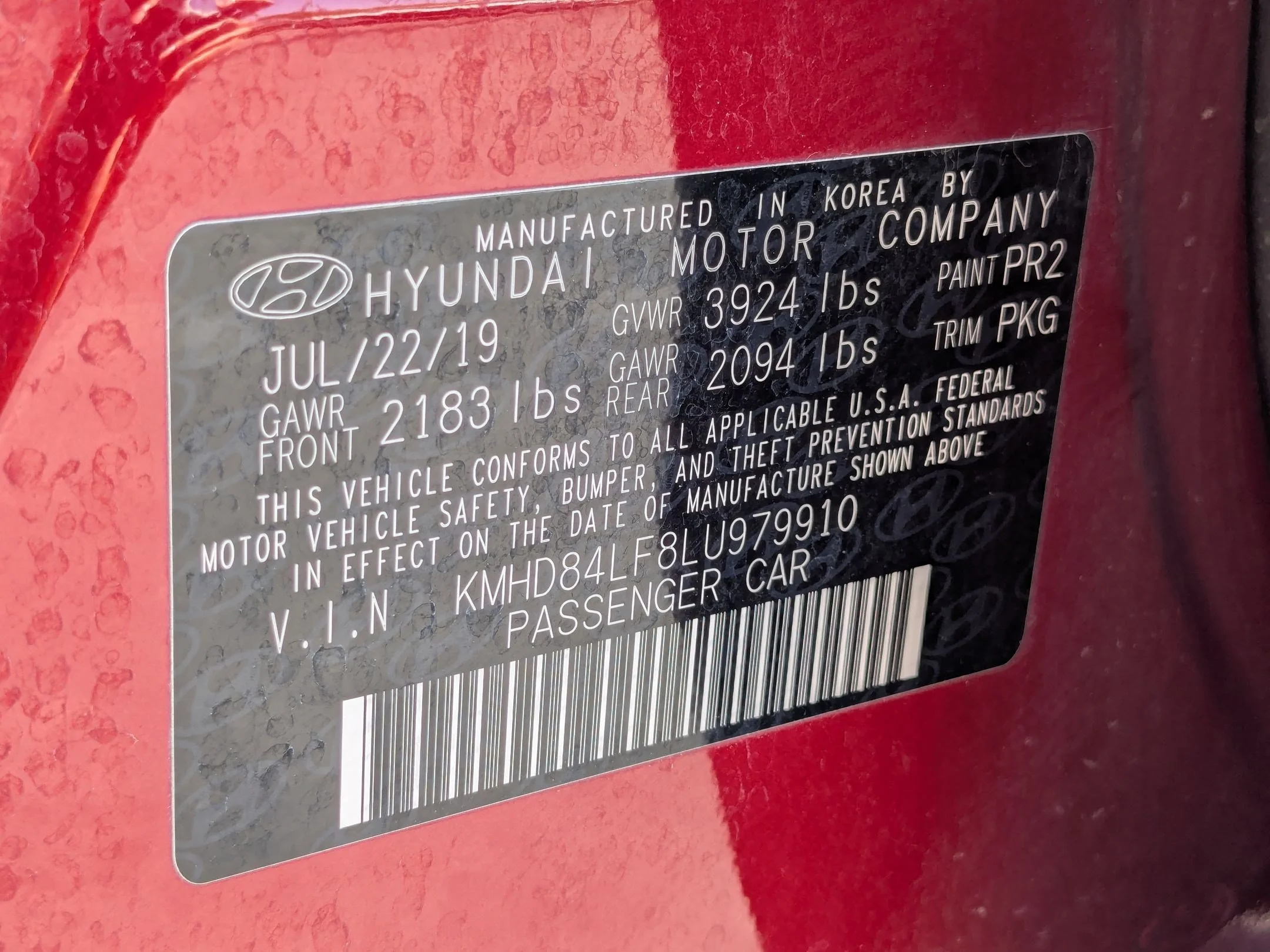 Used 2020 Scarlet Red Pearl Hyundai Value Edition image 30