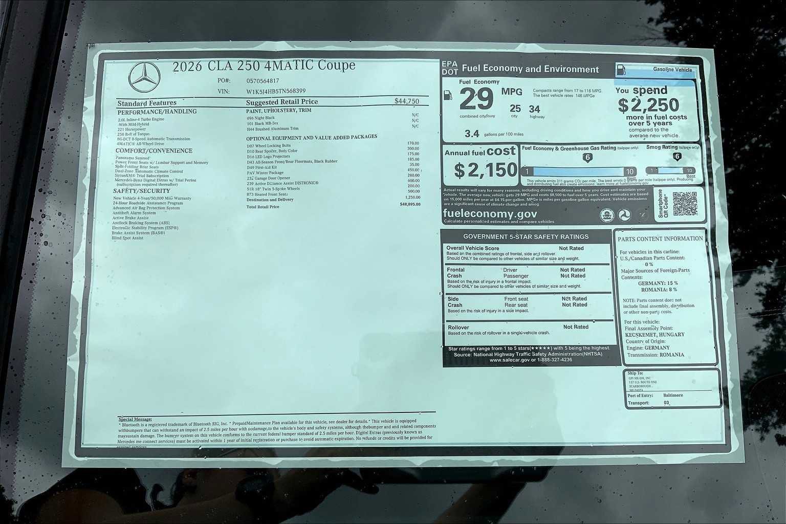 New 2026 Night Black Mercedes-Benz CLA 250 image 26