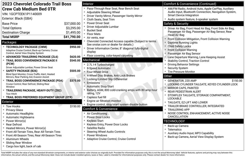 Used 2023 Black Chevrolet Trail Boss image 6