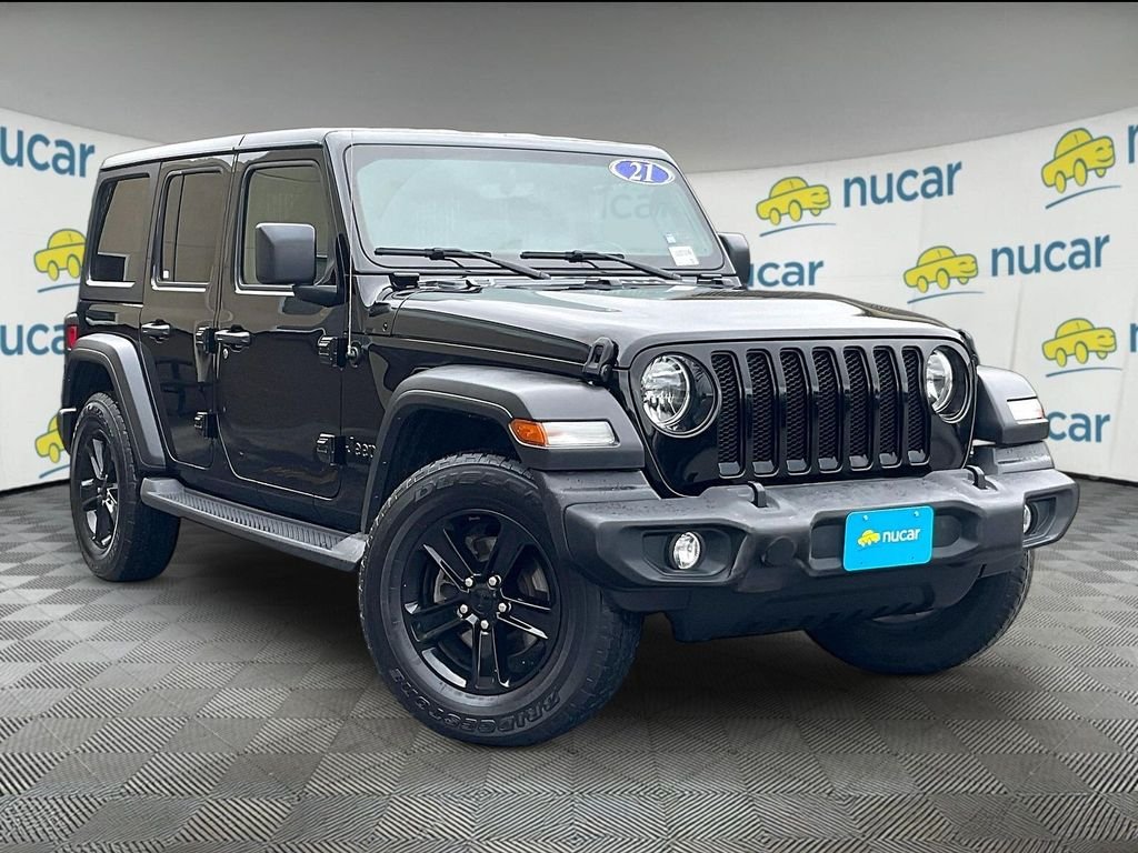 Used 2021 Black Jeep Unlimited Sport Altitude image 1