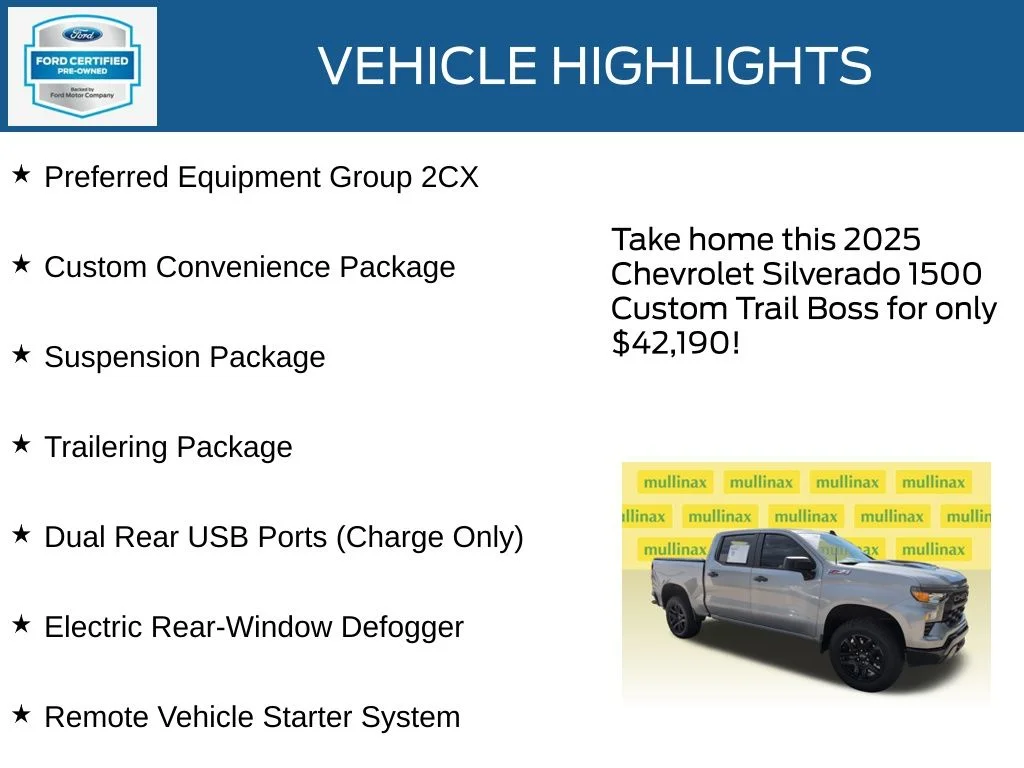 Certified Used 2025 Gray Chevrolet Custom Trail Boss image 23