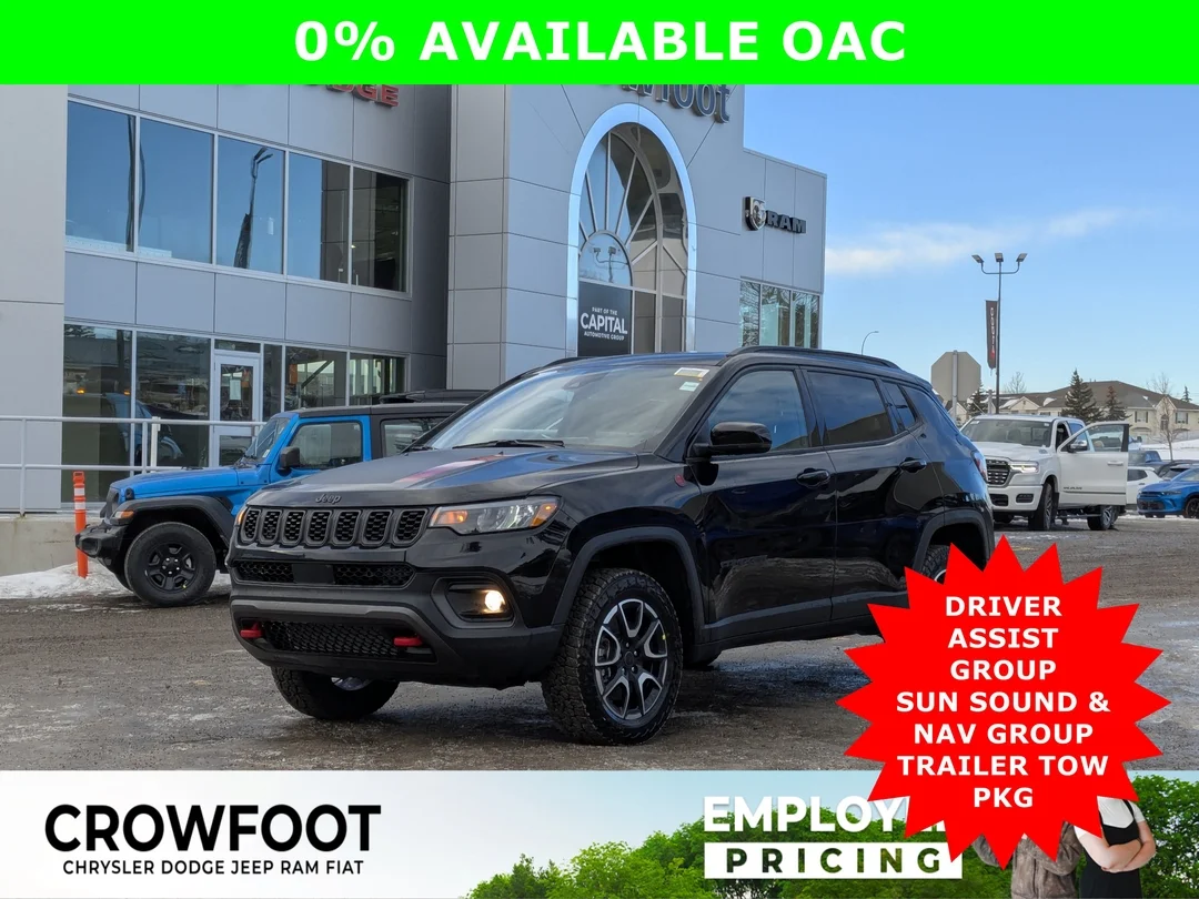 New 2026 Black Jeep Trailhawk - - 4x4 - Sun Sound & Nav - Pano Roof - Active Driving Assist & More! image 1
