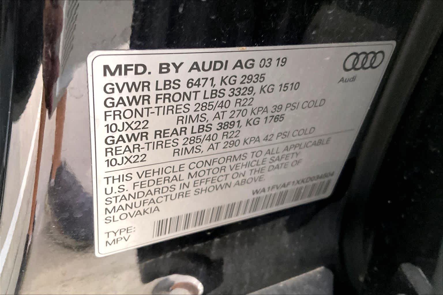 Used 2019 Orca Black Metallic Audi Prestige image 34
