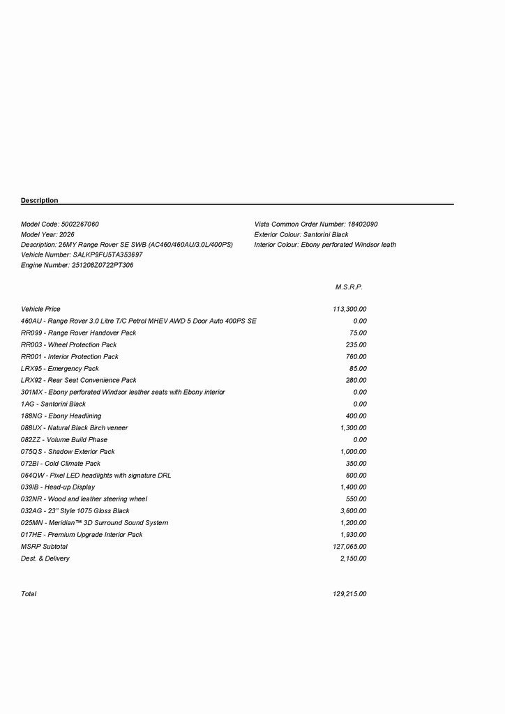 2026 LAND ROVER RANGE ROVER - Image 2
