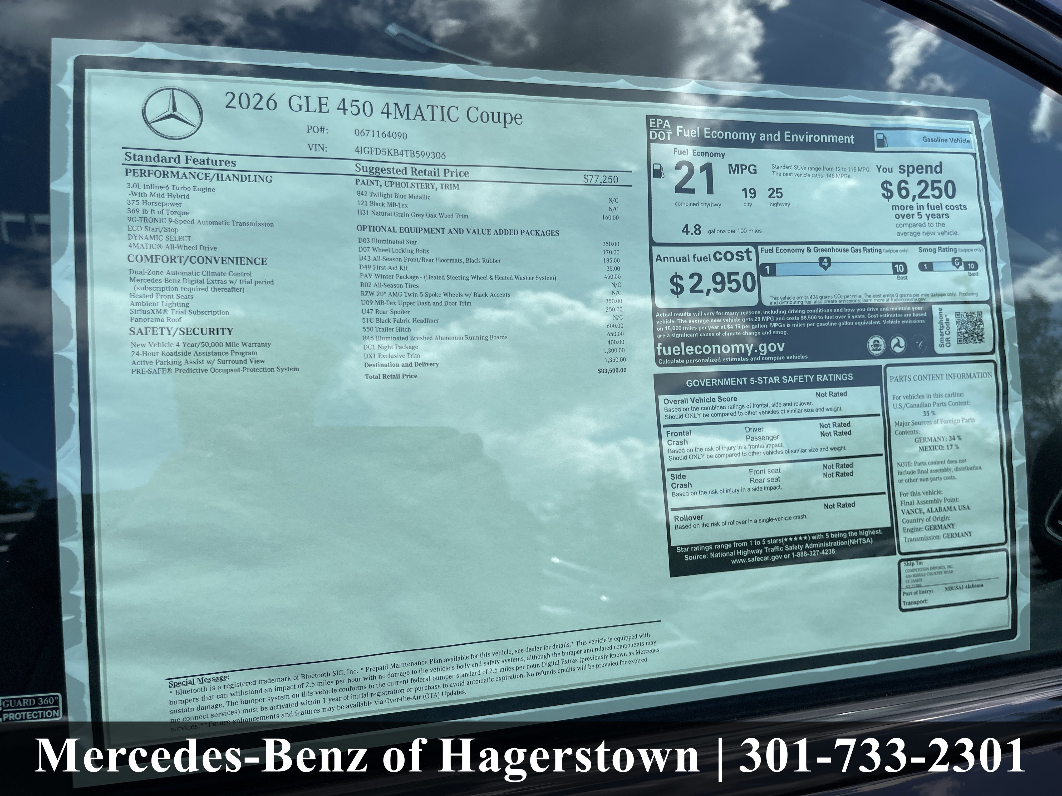 New 2026 Twilight Blue Metallic Mercedes-Benz GLE 450 image 19