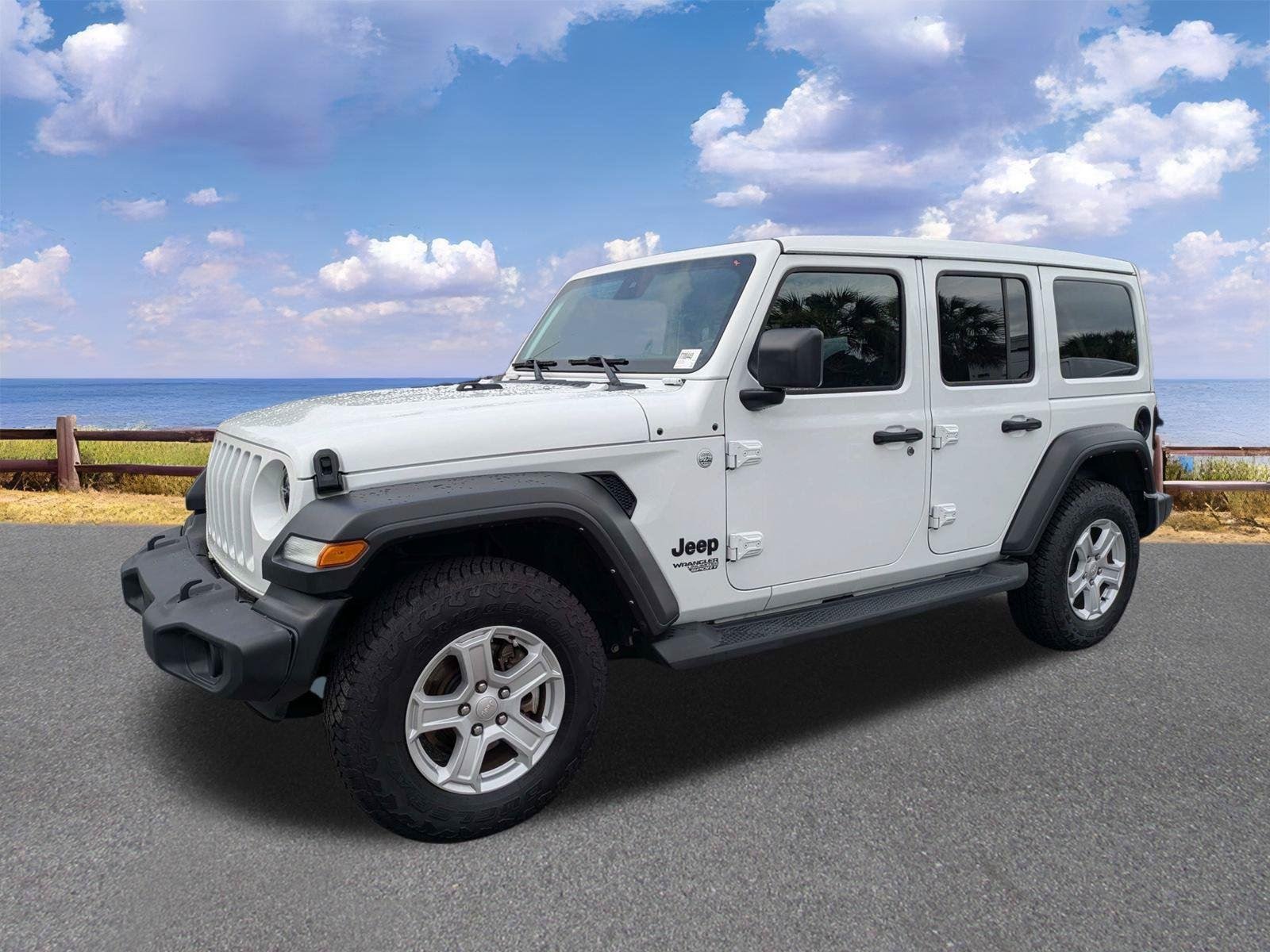 Used 2021 Bright White Clearcoat Jeep Unlimited Sport S image 4