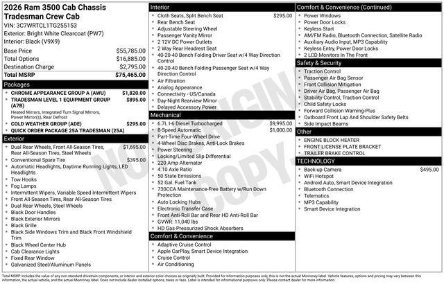 New 2026 Bright White Clear-Coat Exterior Paint RAM Tradesman image 9